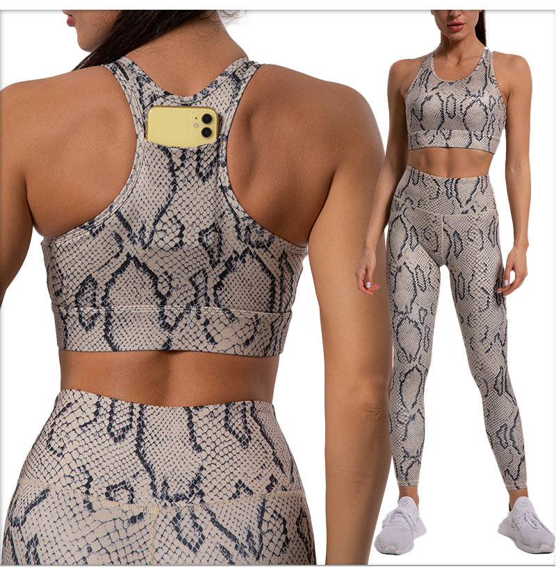 QK Snake Skin Sport Set Women Gym Outfit