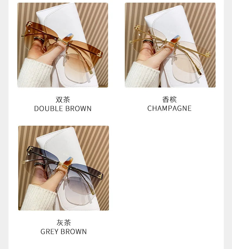 frameless square sunglasses