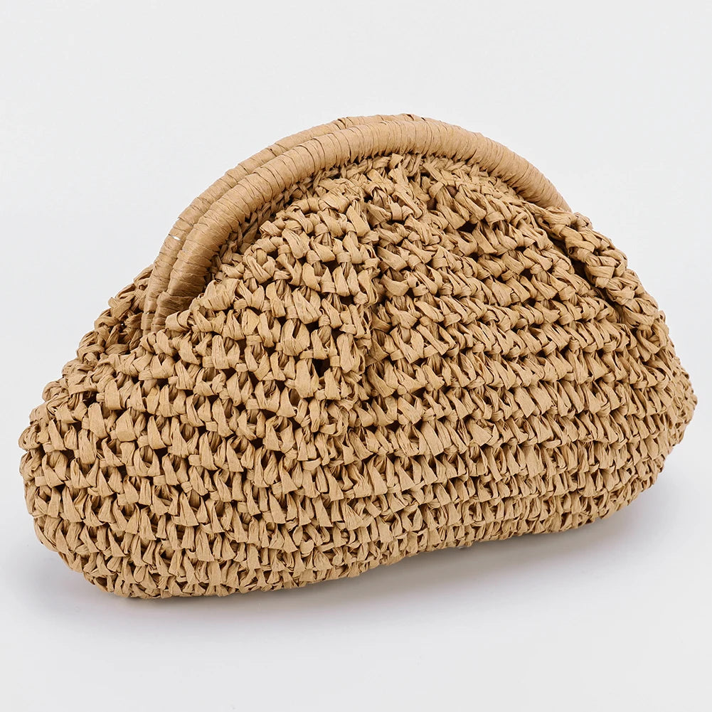 Women Straw Woven Bag Chain Strap