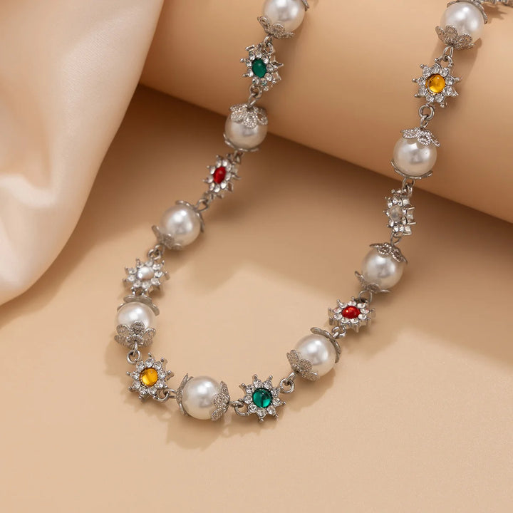 Colorful Rhinestone Short Necklace