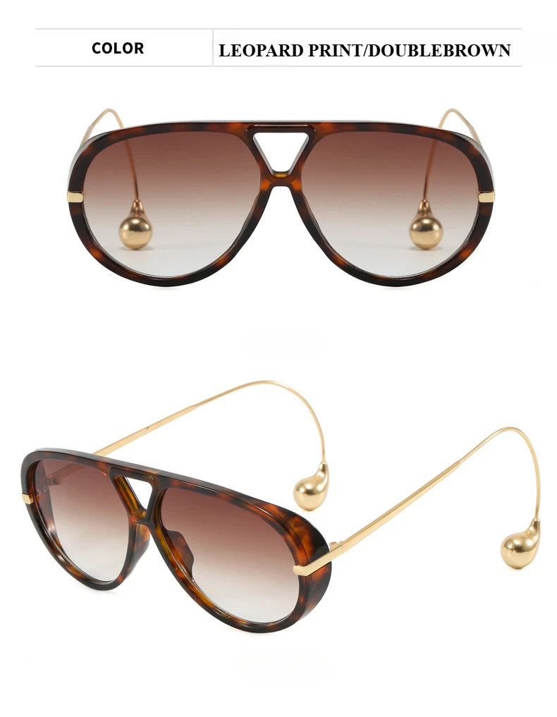 Luxury Brand Designer Oversized Pilot Sunglasses