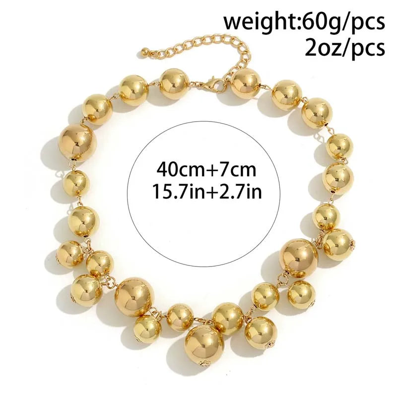 Exaggerated Metal Big Ball Pearls