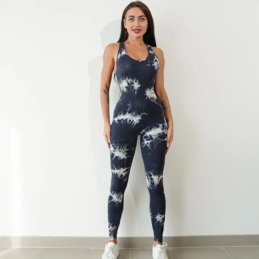 Seamless Tie-Dyed Yoga Jumpsuits