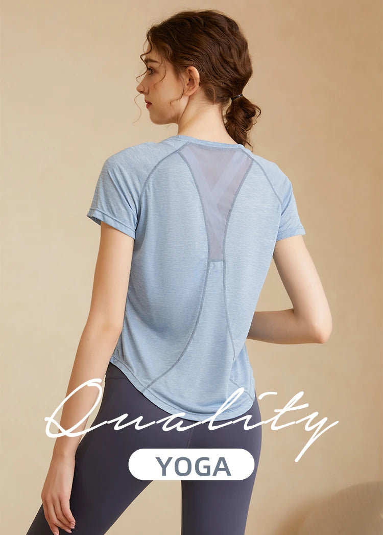 Back Mesh Stitching Breathable Sport Shirts