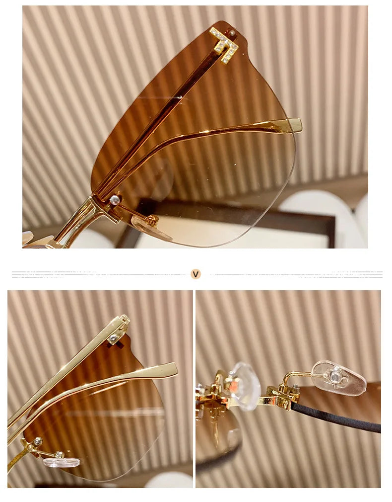 frameless square sunglasses