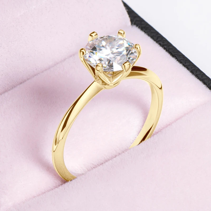 Moissanite Solitaire Ring Silver