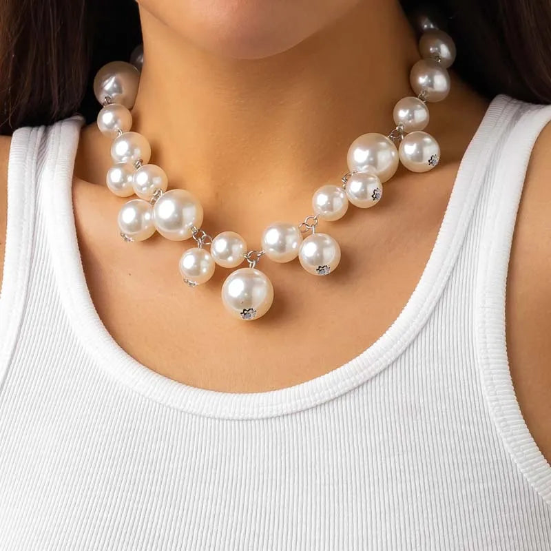 Exaggerated Metal Big Ball Pearls
