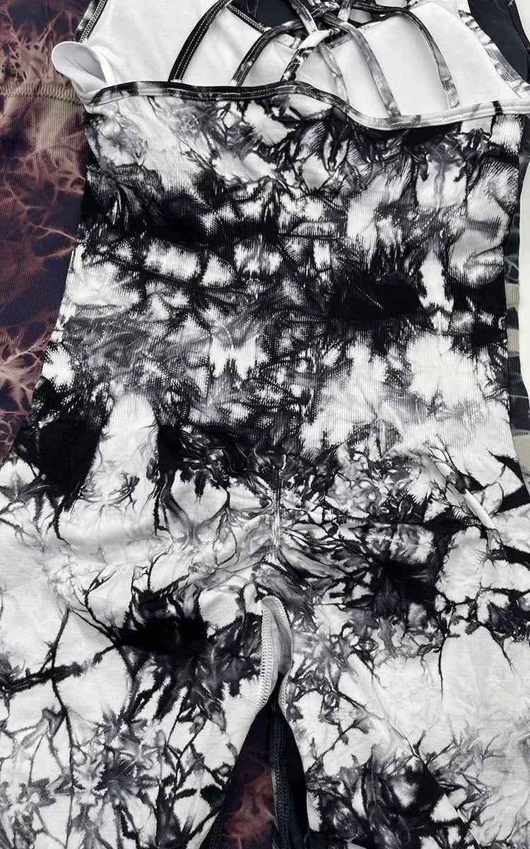 Seamless Tie-Dyed Yoga Jumpsuits