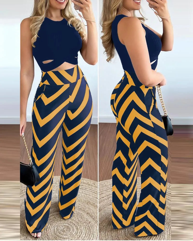 Sleeveless Short Top Women's Suit