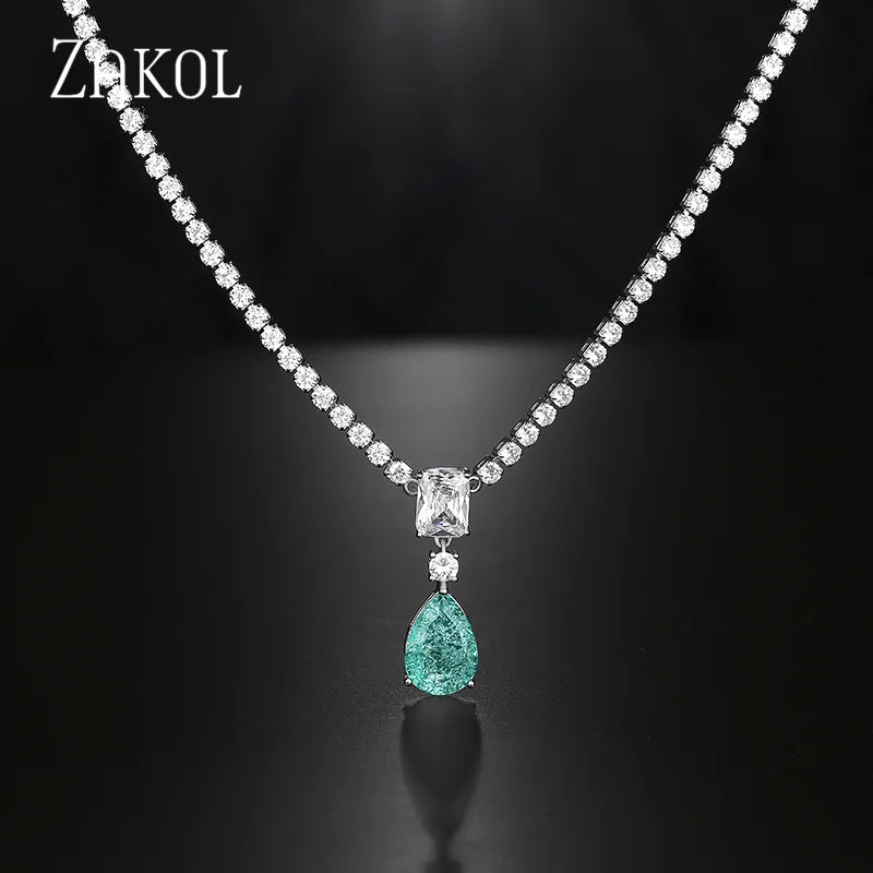 Cubic Zircon Leaf Necklaces For Women
