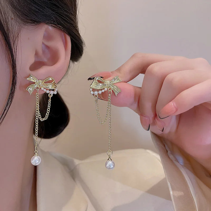 WLP Exquisite Sweet Pink Rhinestone Bow Tassel