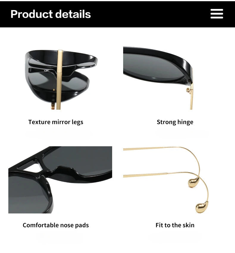 Luxury Brand Designer Oversized Pilot Sunglasses