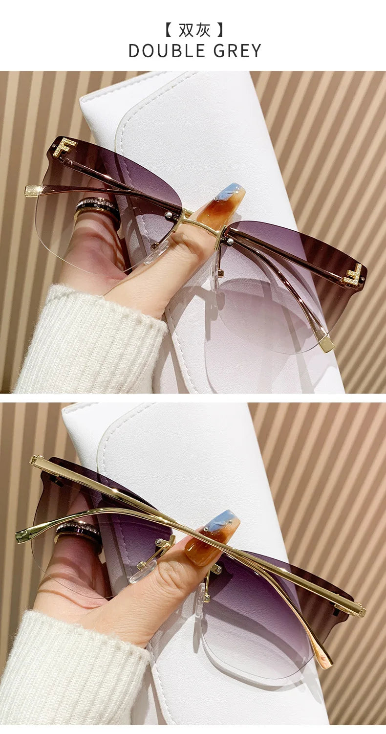 frameless square sunglasses