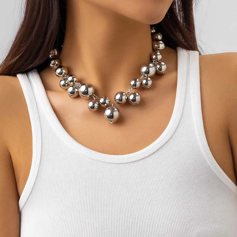 Exaggerated Metal Big Ball Pearls