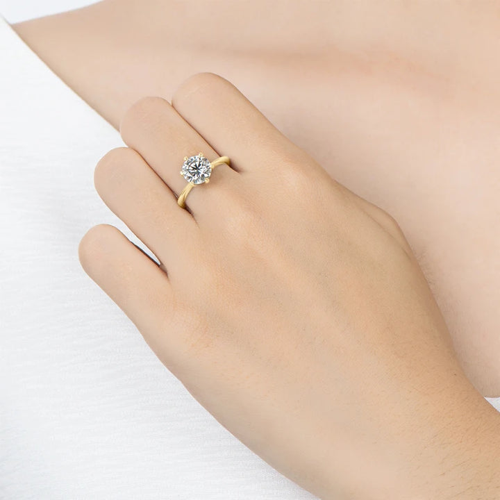 Moissanite Solitaire Ring Silver