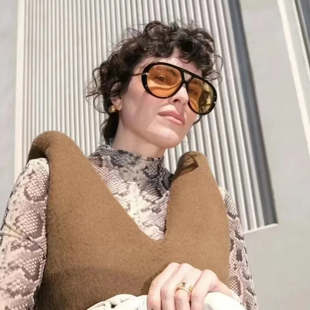 Luxury Brand Designer Oversized Pilot Sunglasses