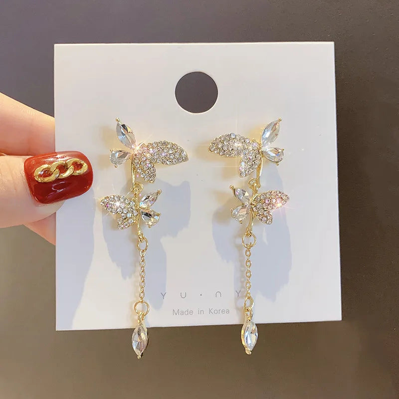 WLP Exquisite Sweet Pink Rhinestone Bow Tassel