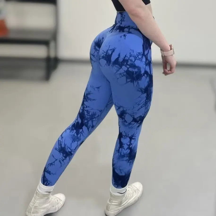 Women Athletic Tie Dye Gym Leggings