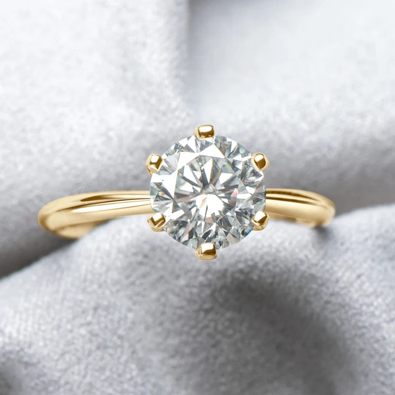 Moissanite Solitaire Ring Silver