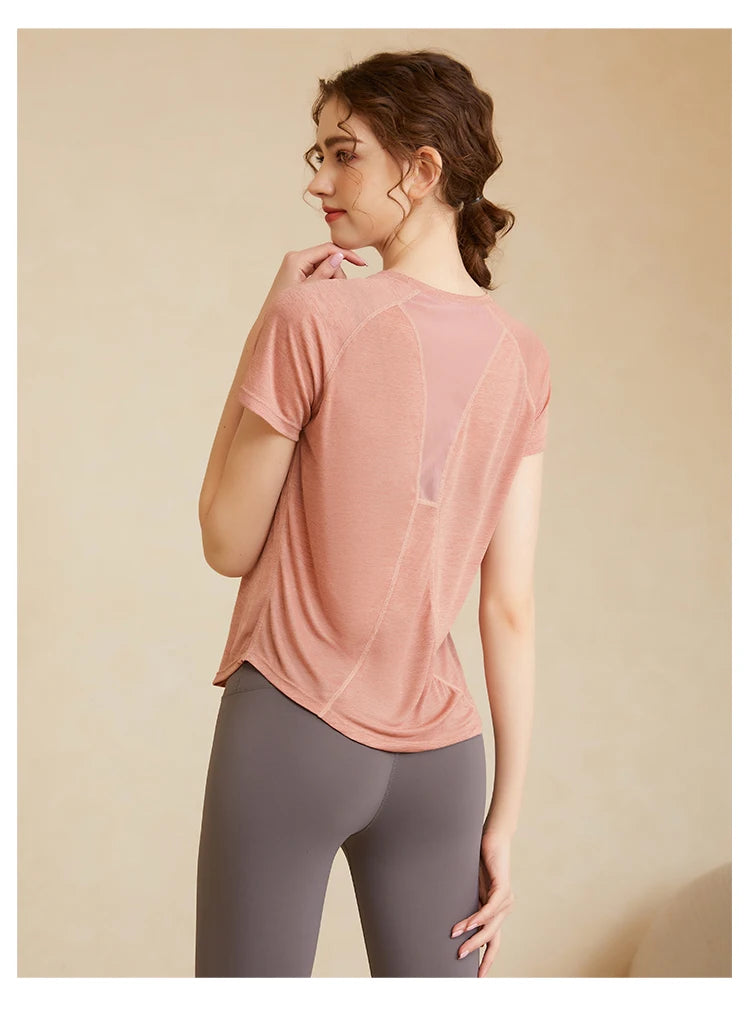 Back Mesh Stitching Breathable Sport Shirts