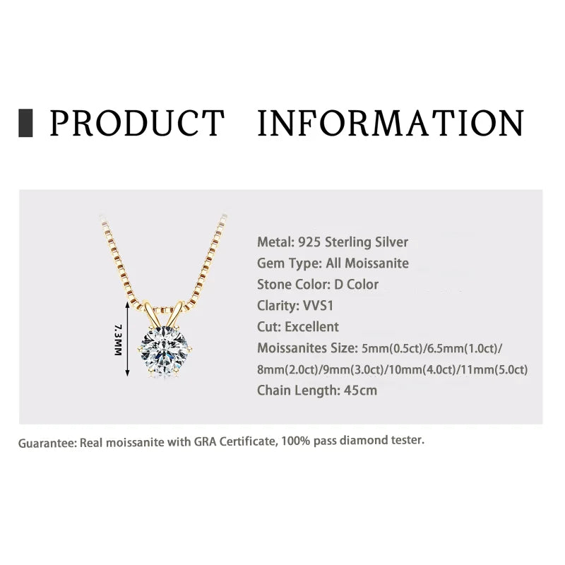 Moissanite Pendant Necklaces