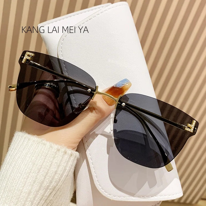 frameless square sunglasses