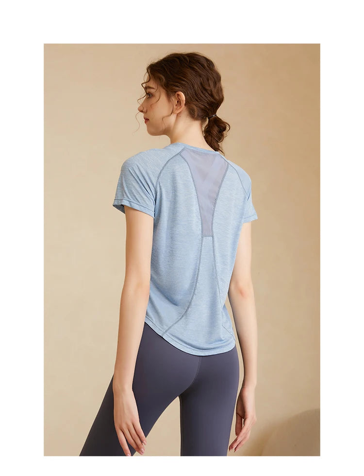 Back Mesh Stitching Breathable Sport Shirts