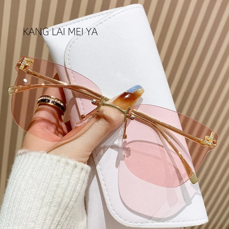 frameless square sunglasses