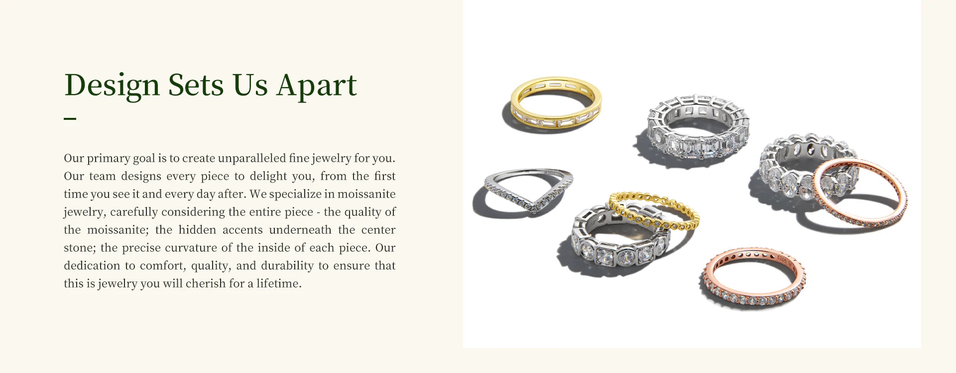 Moissanite Solitaire Ring Silver