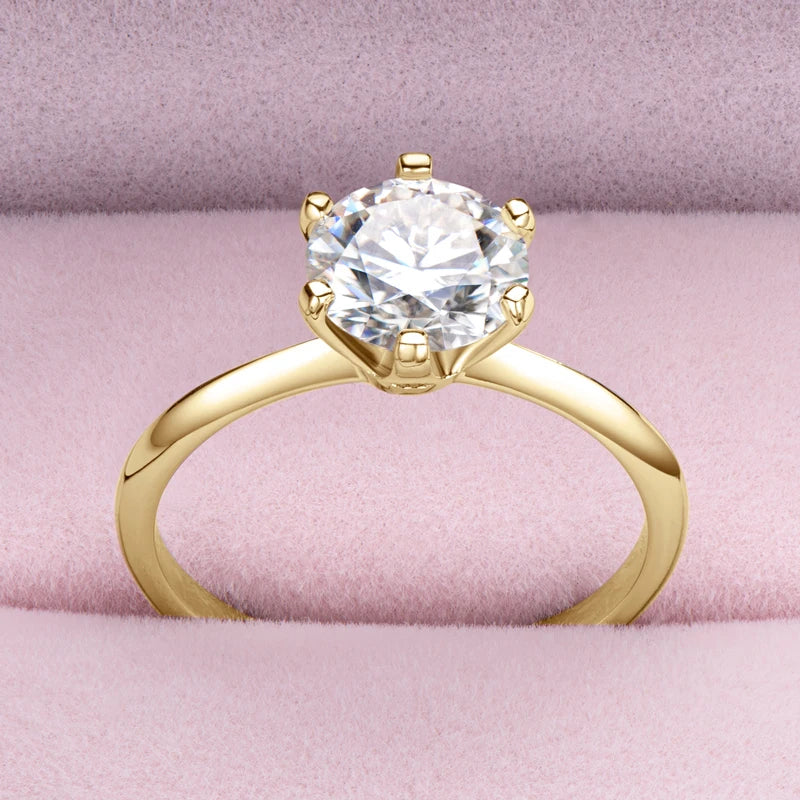 Moissanite Solitaire Ring Silver