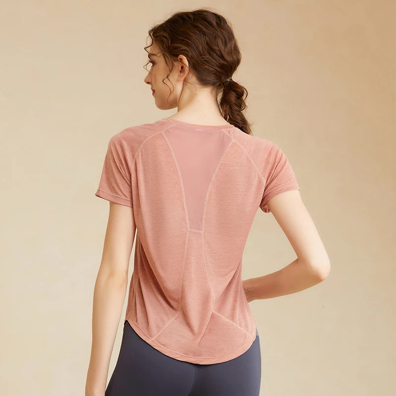 Back Mesh Stitching Breathable Sport Shirts