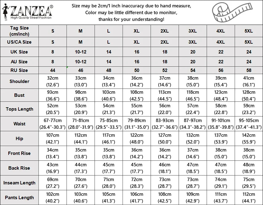 ZANZEA Wide Leg Trouser Solid Pant Sets