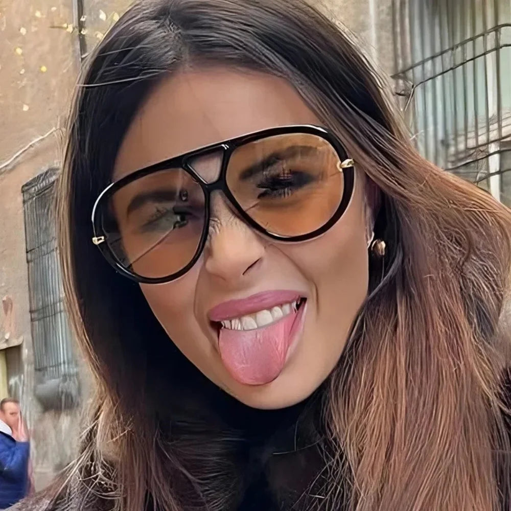 Luxury Brand Designer Oversized Pilot Sunglasses