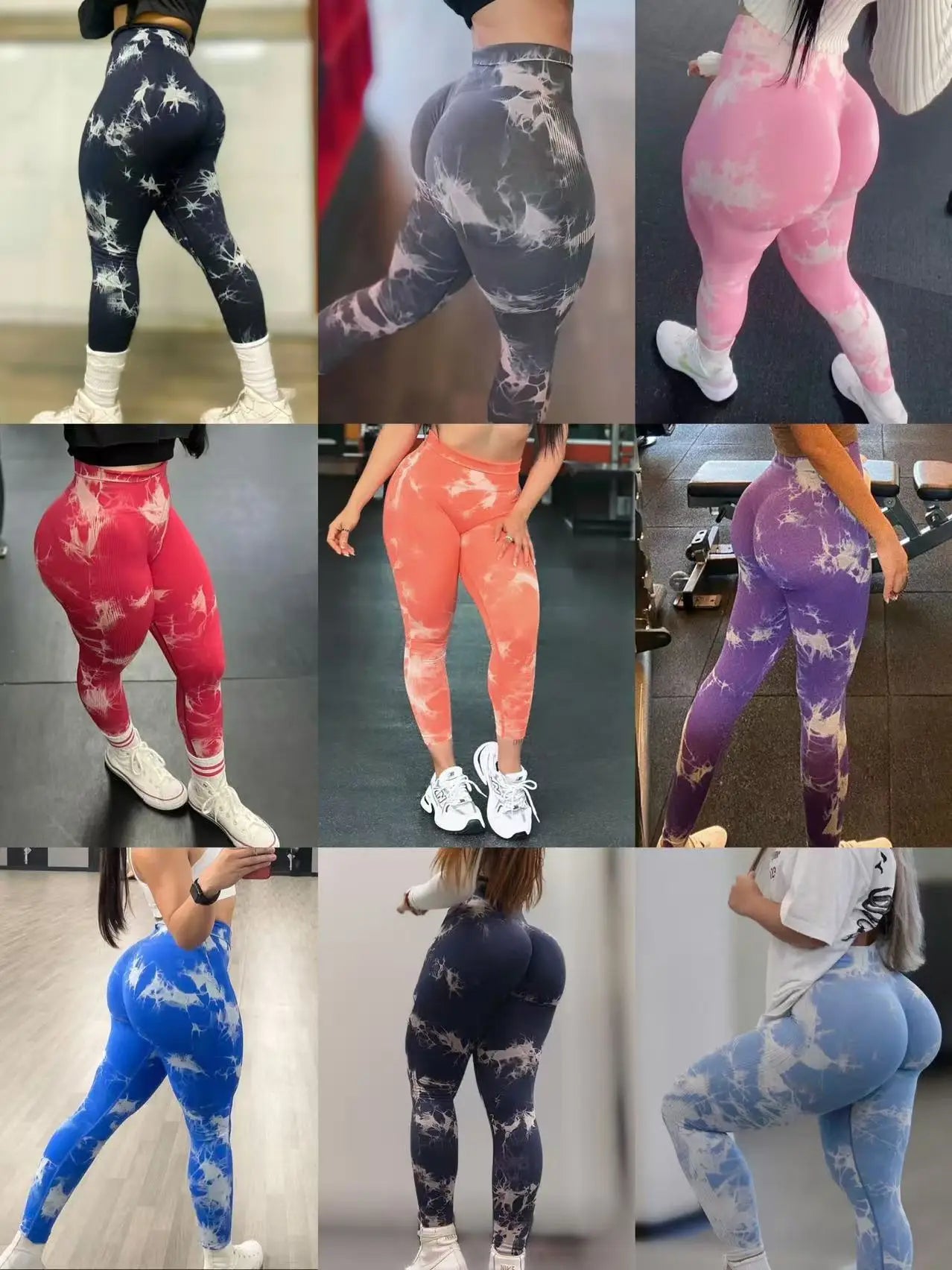 Women Athletic Tie Dye Gym Leggings