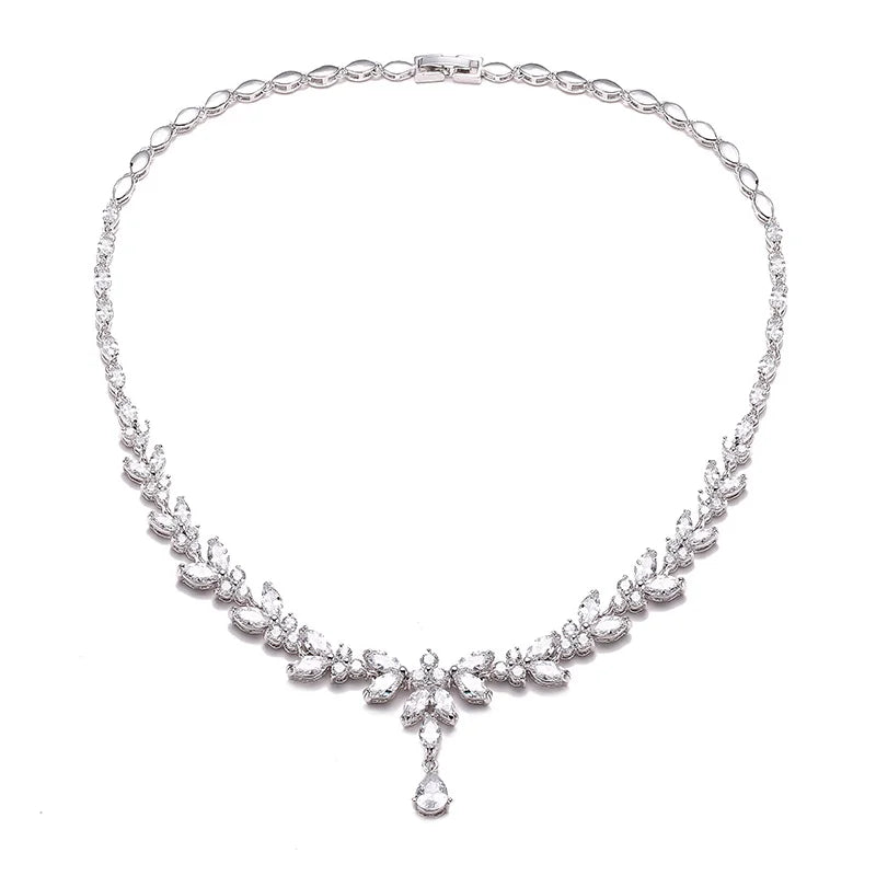 Cubic Zircon Leaf Necklaces For Women