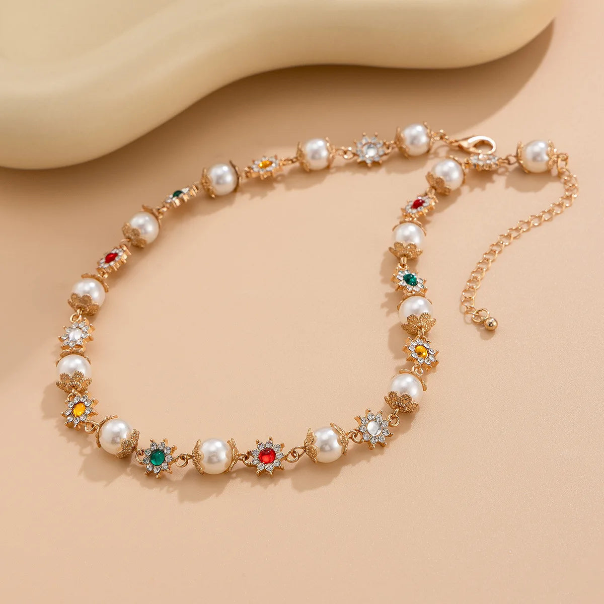 Colorful Rhinestone Short Necklace