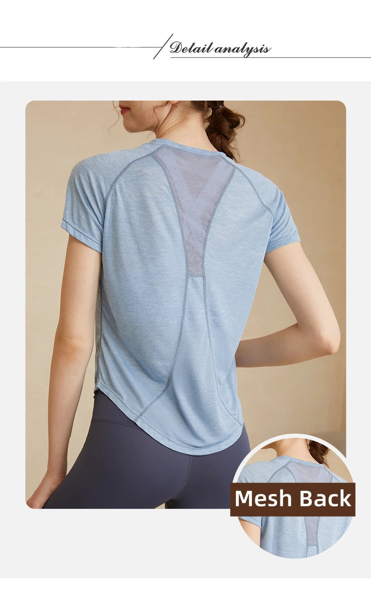 Back Mesh Stitching Breathable Sport Shirts