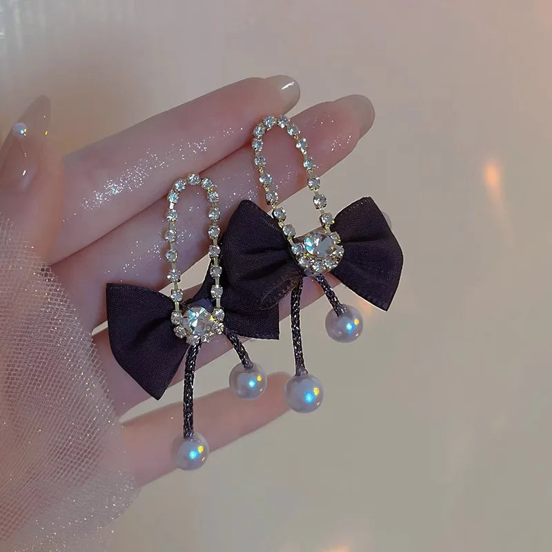 WLP Exquisite Sweet Pink Rhinestone Bow Tassel