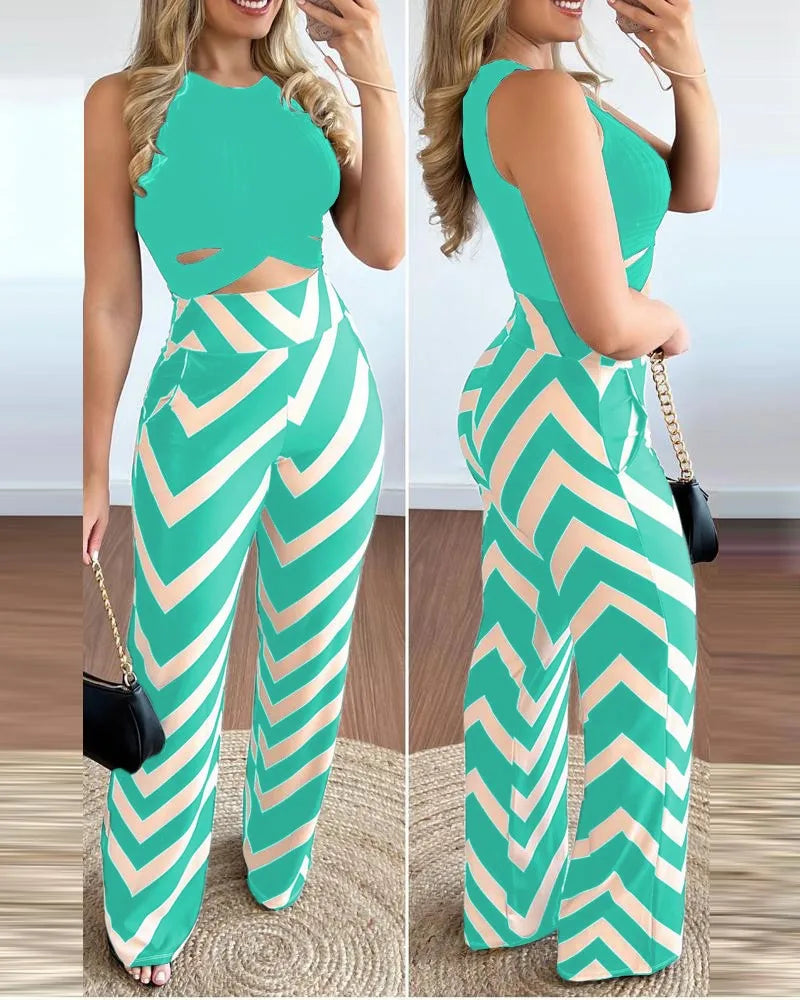 Sleeveless Short Top Women's Suit