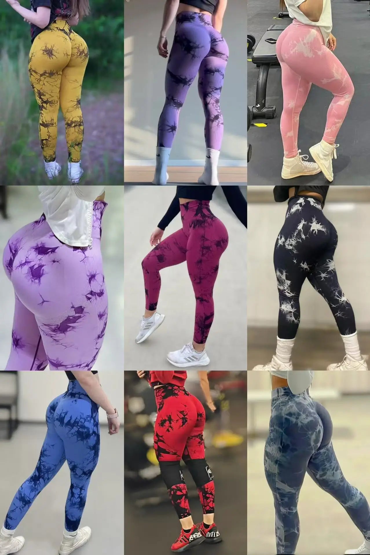 Women Athletic Tie Dye Gym Leggings