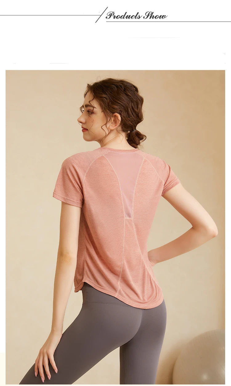 Back Mesh Stitching Breathable Sport Shirts