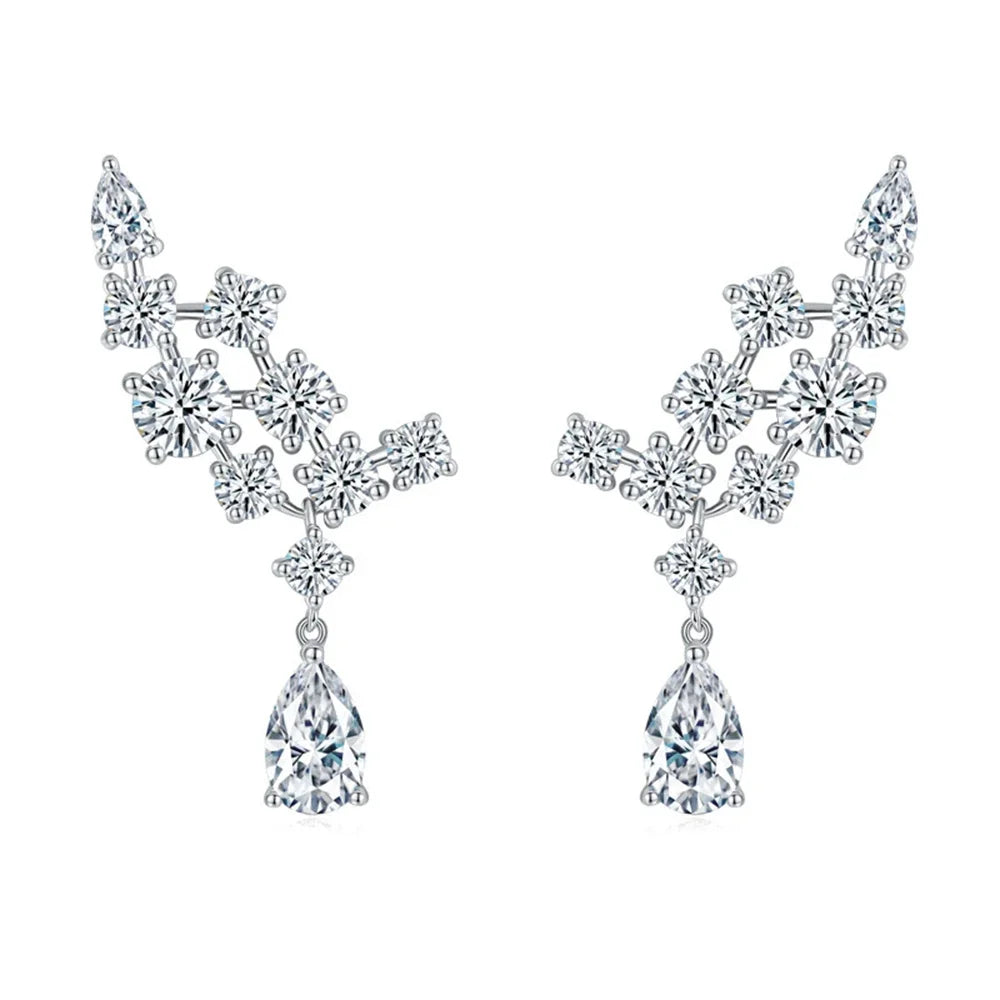 Luxury Full Moissanite Drop Earrings