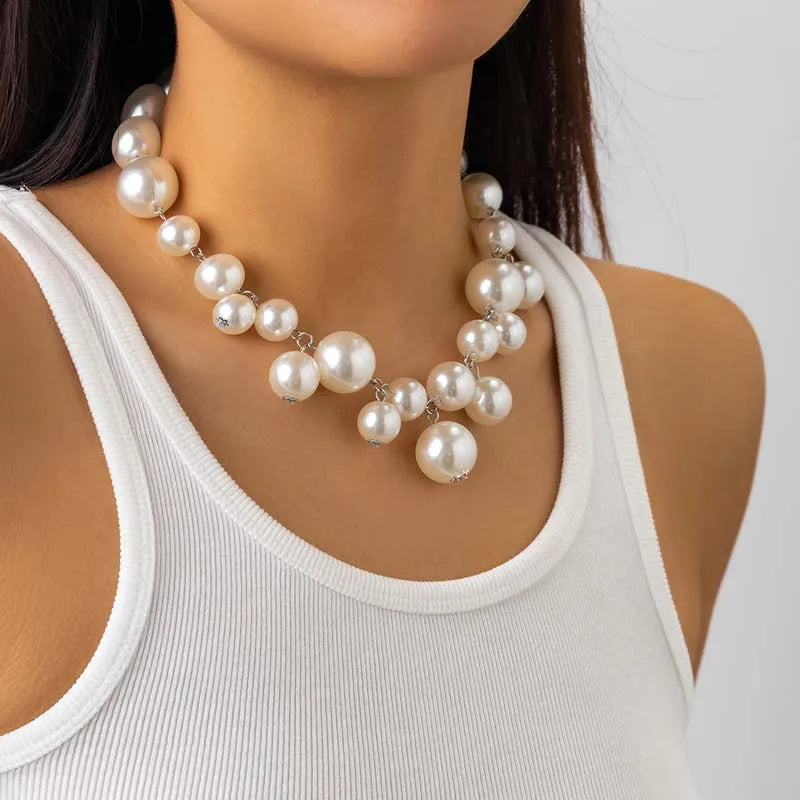 Exaggerated Metal Big Ball Pearls