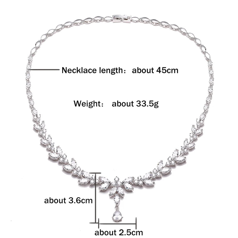 Cubic Zircon Leaf Necklaces For Women