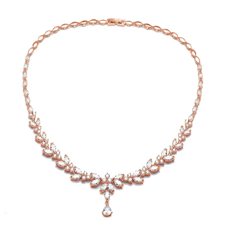 Cubic Zircon Leaf Necklaces For Women