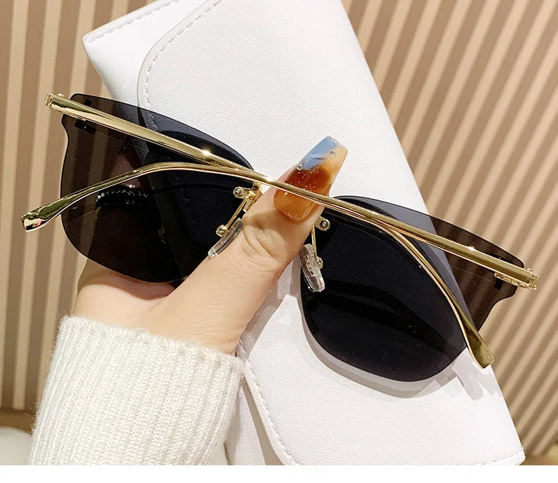 frameless square sunglasses