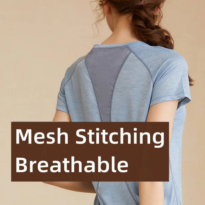 Back Mesh Stitching Breathable Sport Shirts