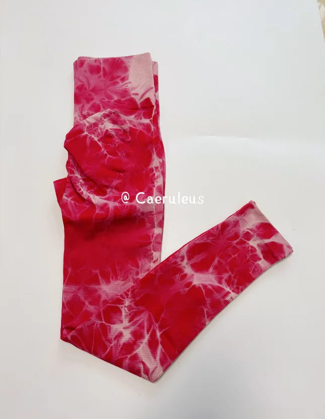 Women Athletic Tie Dye Gym Leggings