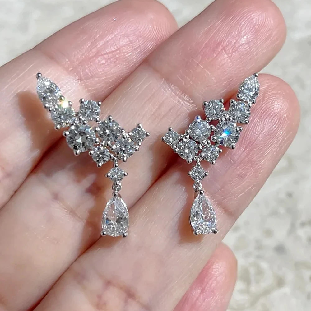 Luxury Full Moissanite Drop Earrings