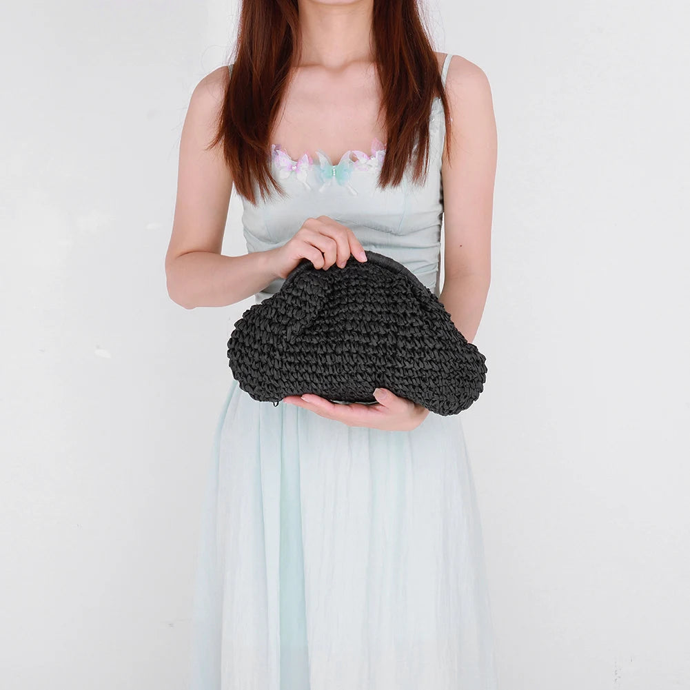 Women Straw Woven Bag Chain Strap